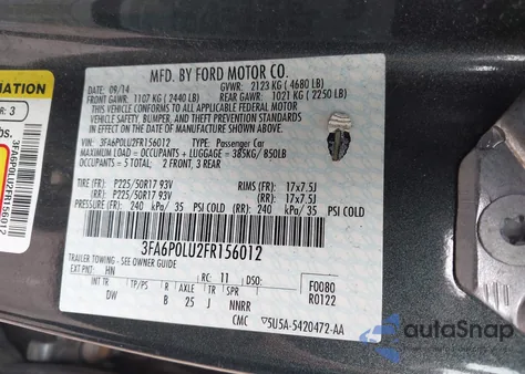 2015 Ford Fusion Hybrid Se from USA, damaged, VIN 3FA6P0LU2FR156012